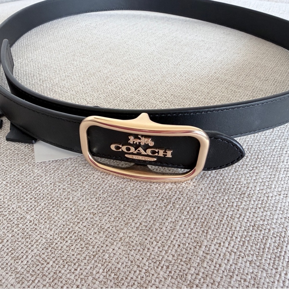 Coach Black Belt with Gold Buckle